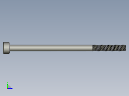 M4 x 0.7mm Thread 70mm LONG SOCKET HEAD CAP SCREW.STEP左视缩略图