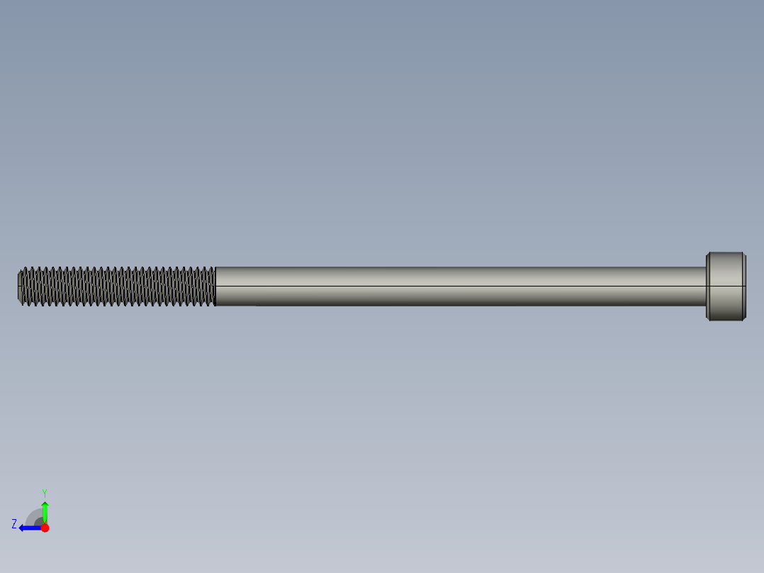 M4 x 0.7mm Thread 70mm LONG SOCKET HEAD CAP SCREW.STEP右视图