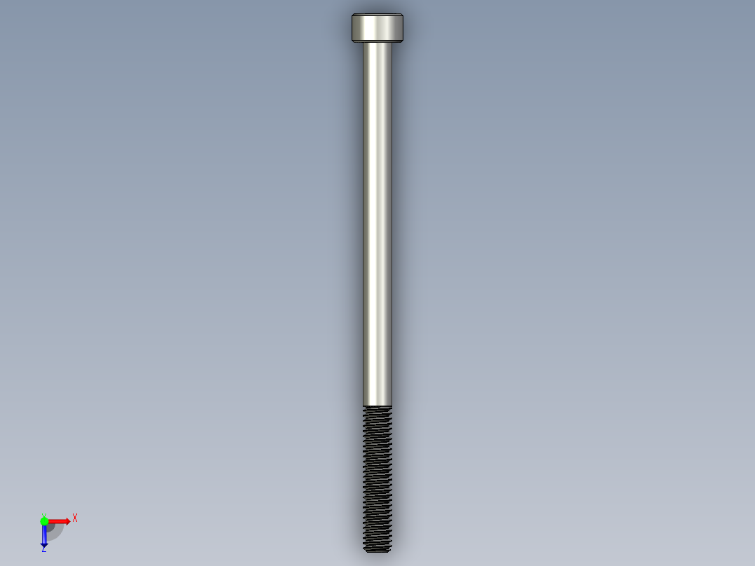 M4 x 0.7mm Thread 70mm LONG SOCKET HEAD CAP SCREW.STEP俯视图