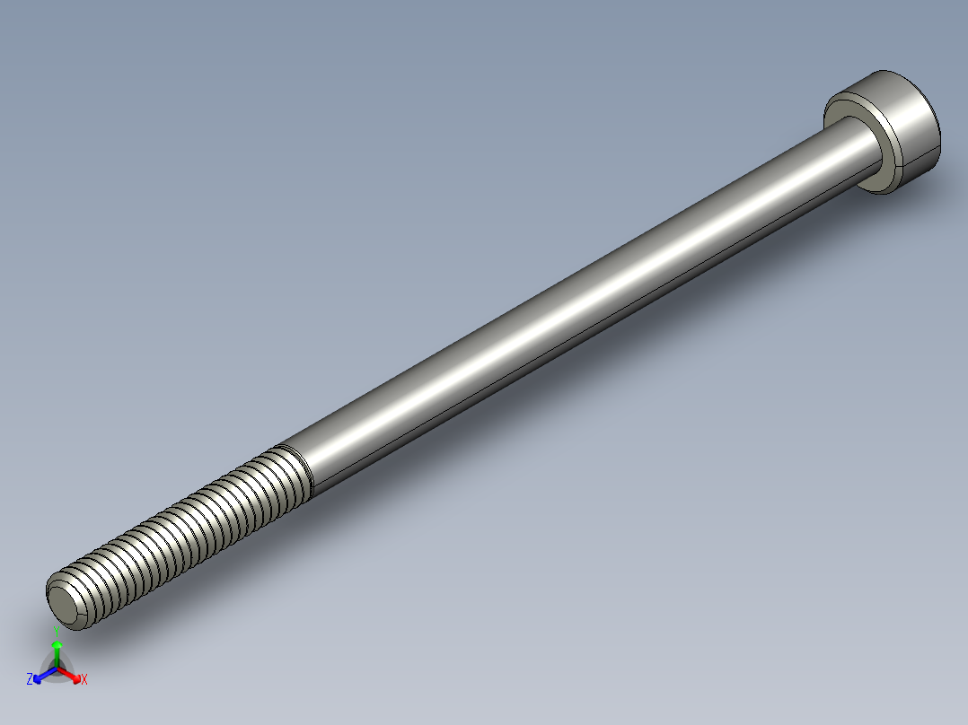 M4 x 0.7mm Thread 70mm LONG SOCKET HEAD CAP SCREW.STEP正等轴测图