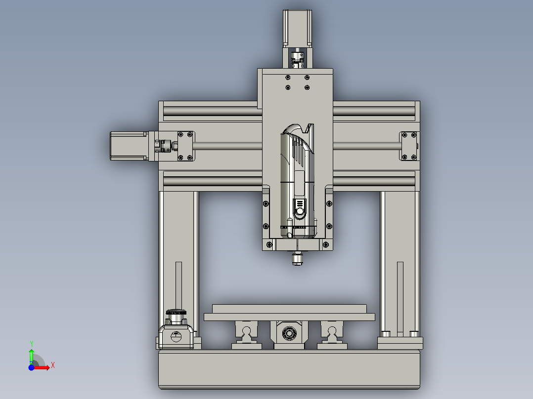 三轴桌面型数控铣床前视图