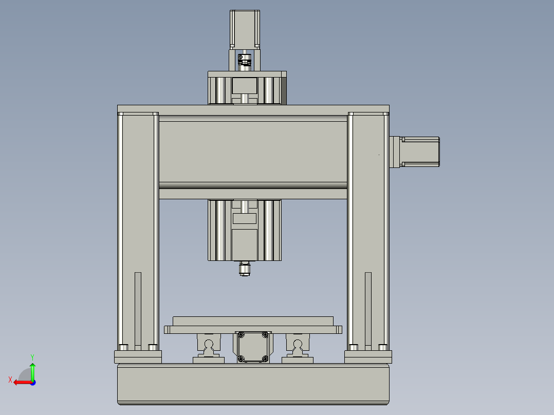 三轴桌面型数控铣床后视图