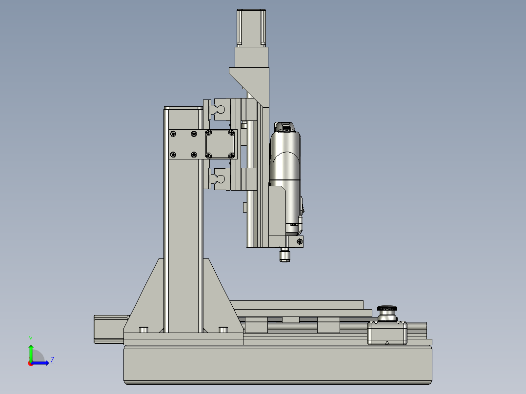 三轴桌面型数控铣床左视图