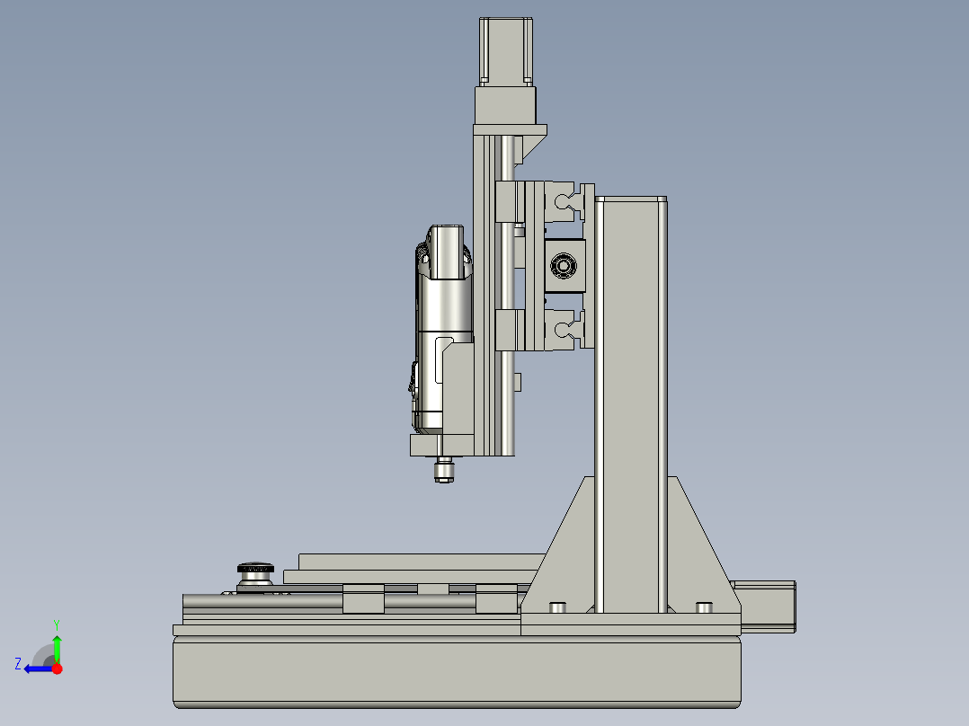 三轴桌面型数控铣床右视图