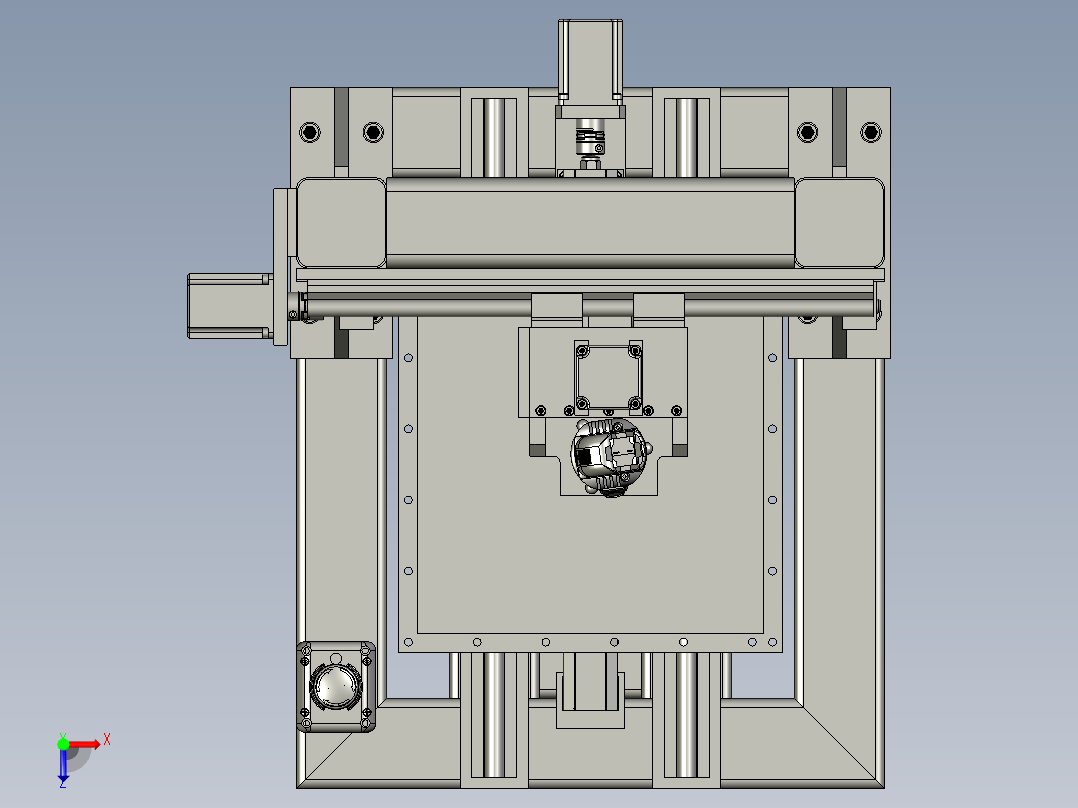 三轴桌面型数控铣床俯视图