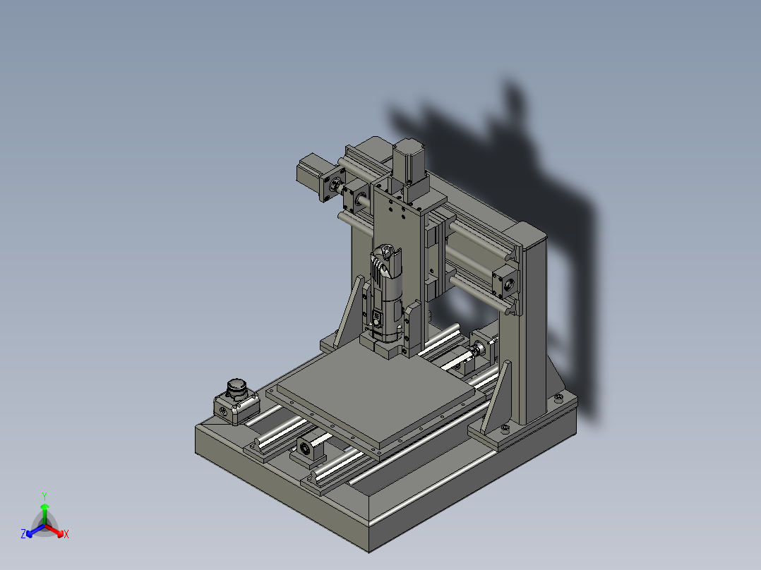 三轴桌面型数控铣床正等轴测图