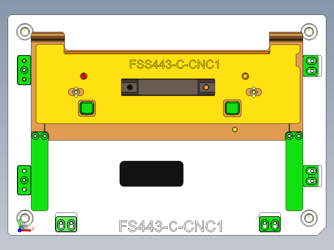 FS443-C笔记本CNC工装夹具三维模型-CNC1-190325前视图