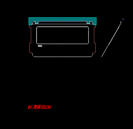 现代笔记本外壳摆斜切HINGE模具设计图