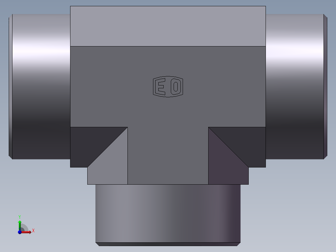 AC+AD 三通接头 T、AD-52前视图