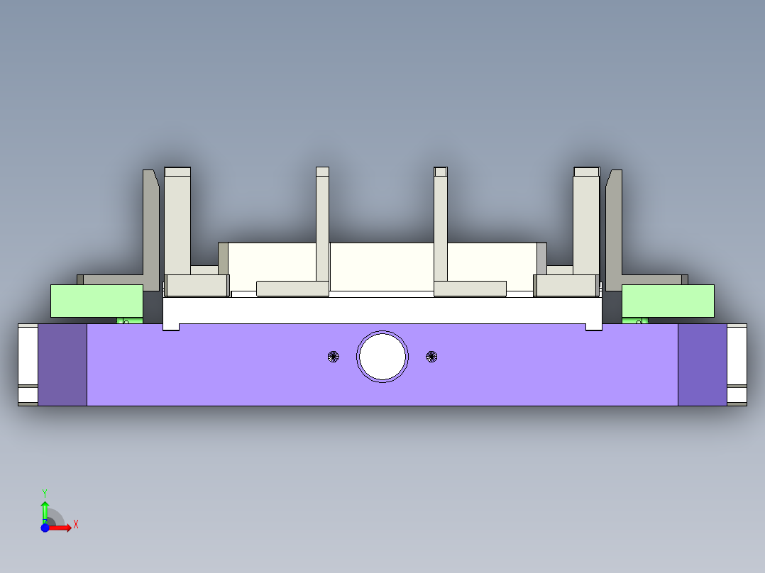 夹具三面夹紧前视图