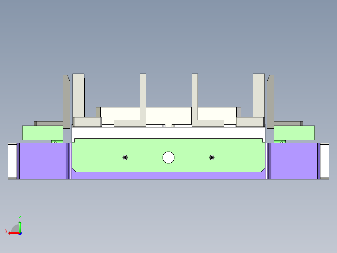 夹具三面夹紧后视图