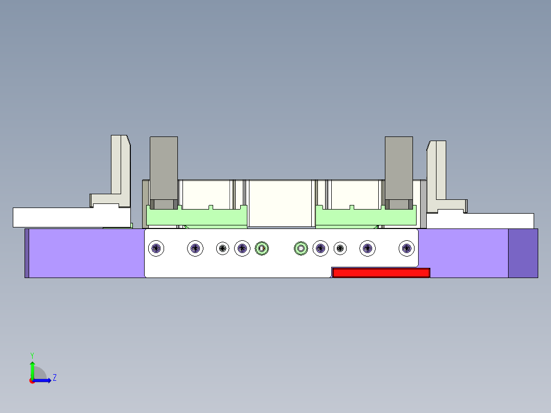 夹具三面夹紧左视图