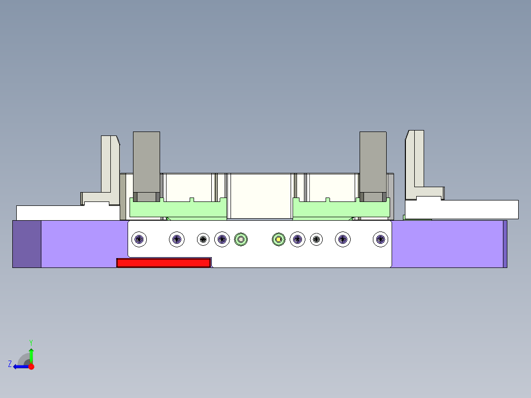 夹具三面夹紧右视图
