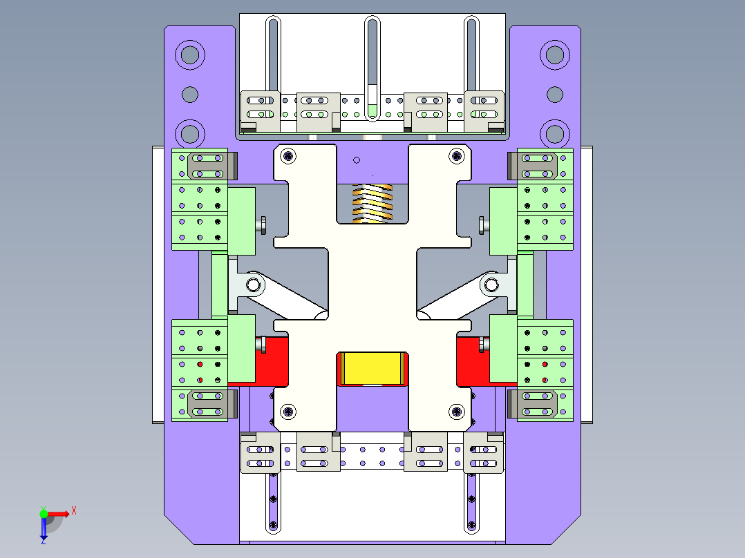 夹具三面夹紧俯视图
