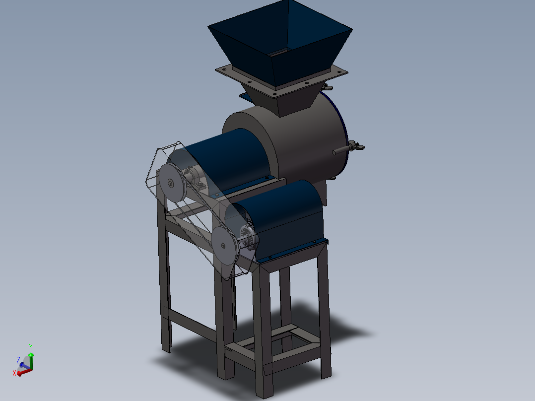 破碎机、棕榈仁压碎机主视图