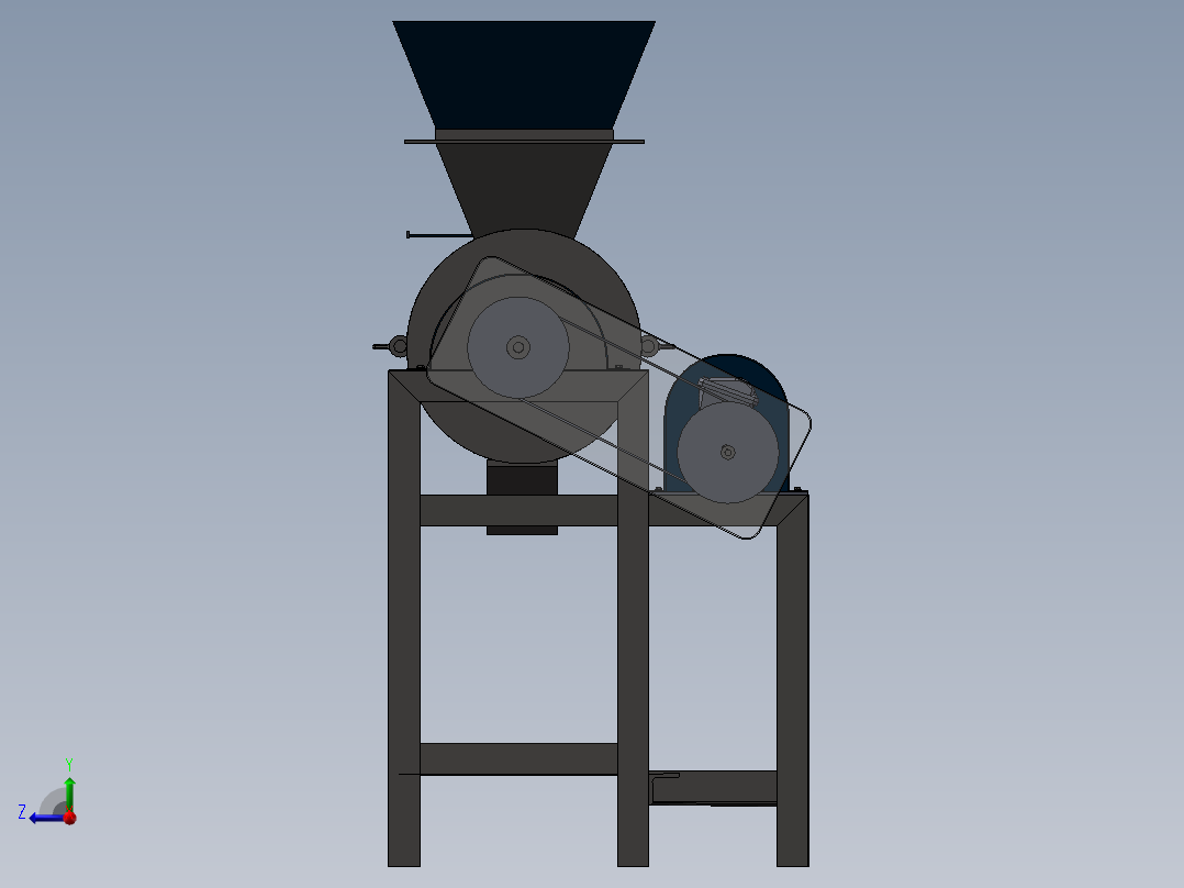 破碎机、棕榈仁压碎机右视图