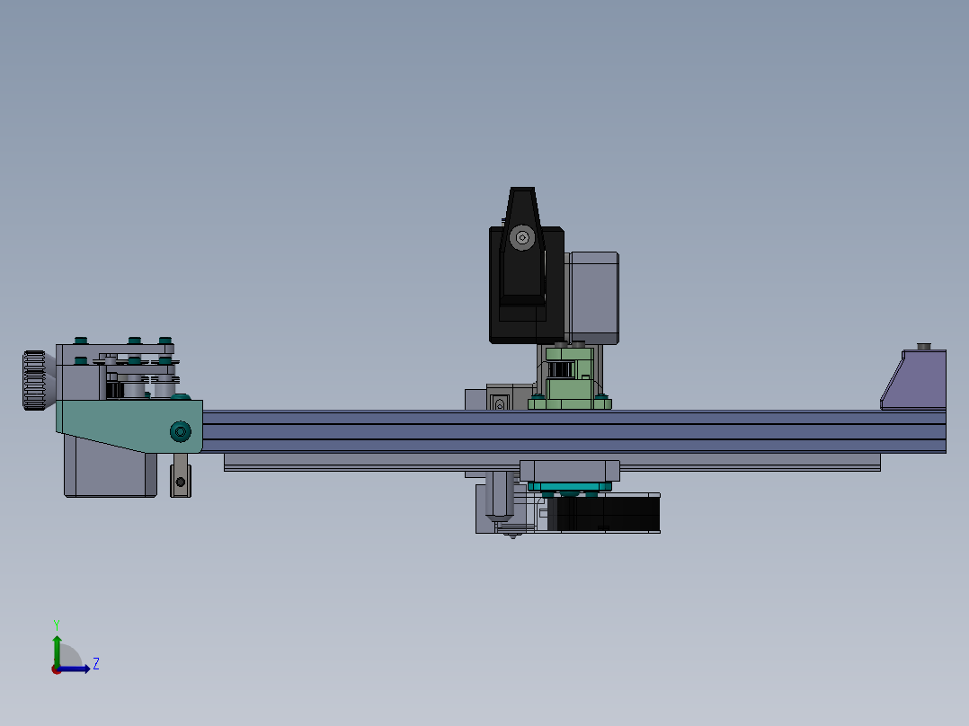 3D打印机的一部分左视图