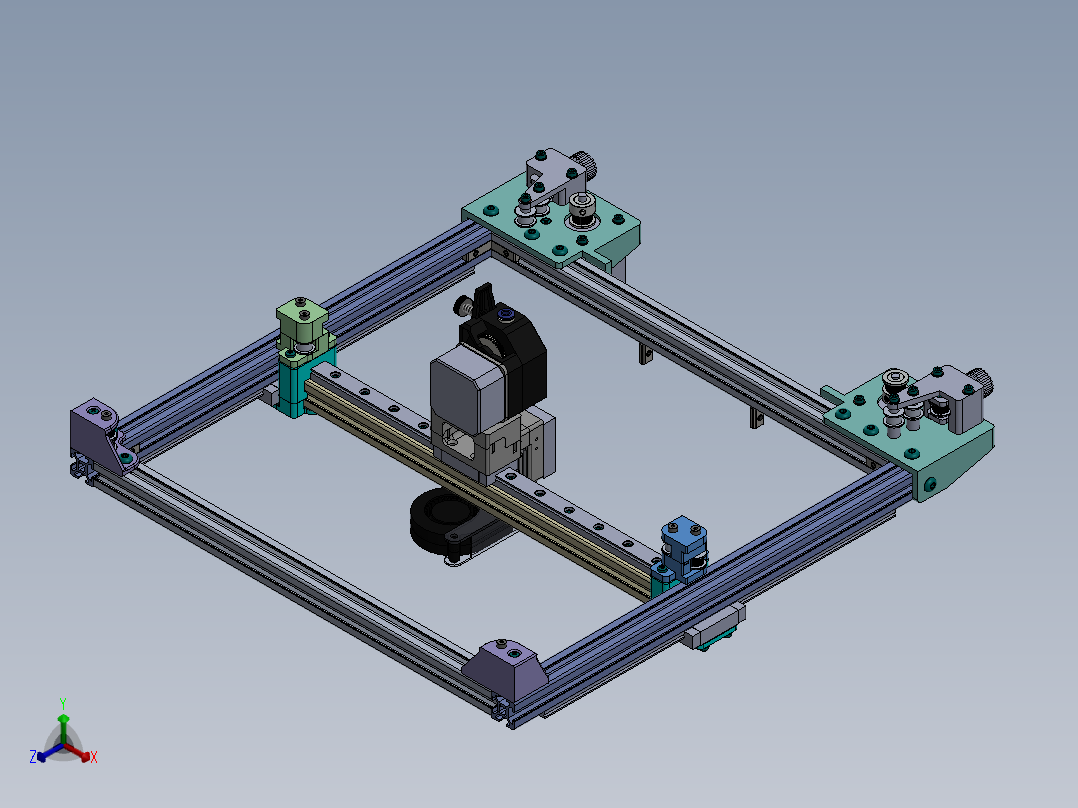 3D打印机的一部分正等轴测图
