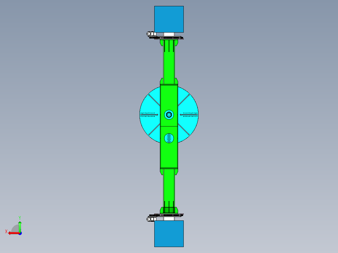 二轴转盘变位机设计后视图