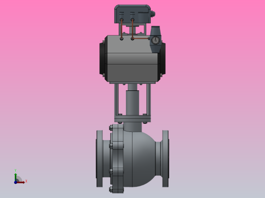 通径80，RV Q641F法兰式气动球阀[RVQ641H-16CG]前视缩略图