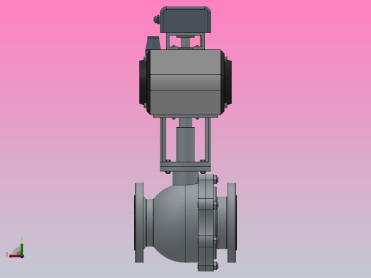 通径80，RV Q641F法兰式气动球阀[RVQ641H-16CG]后视缩略图