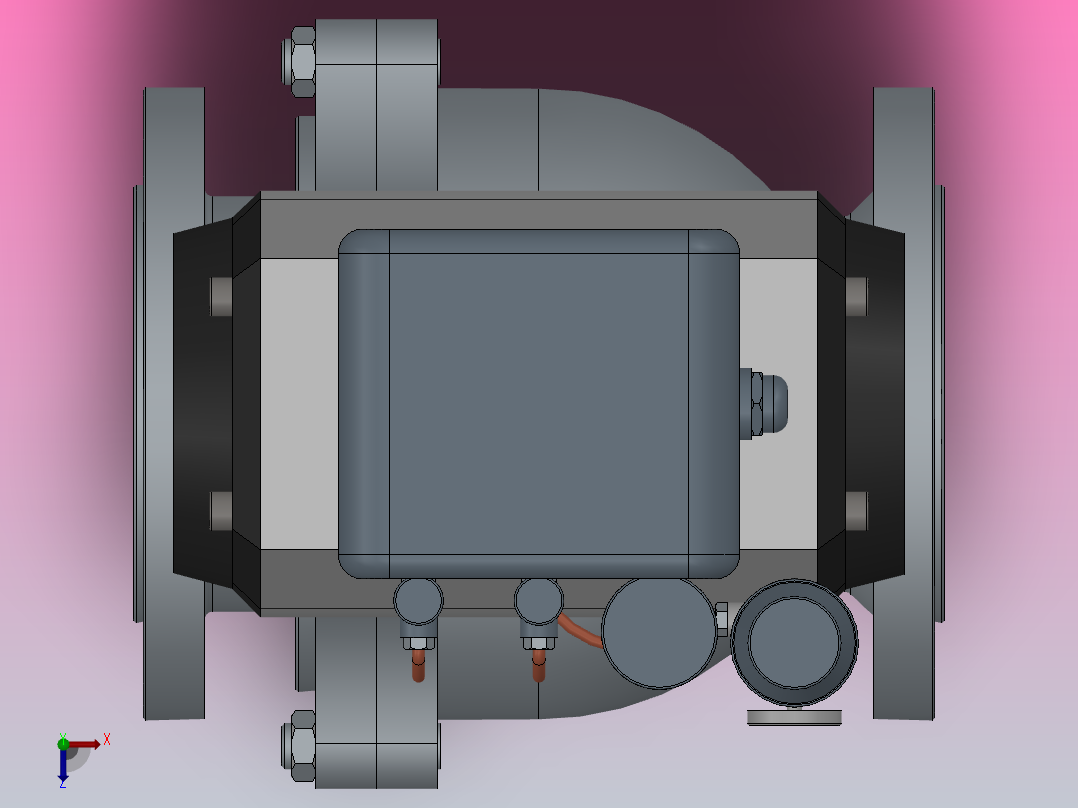 通径80，RV Q641F法兰式气动球阀[RVQ641H-16CG]俯视图