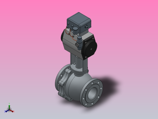 通径80，RV Q641F法兰式气动球阀[RVQ641H-16CG]正等轴测缩略图