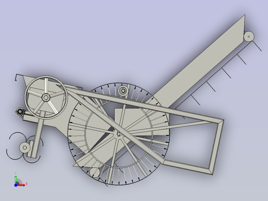 牵引式打瓜捡拾一体机前视图