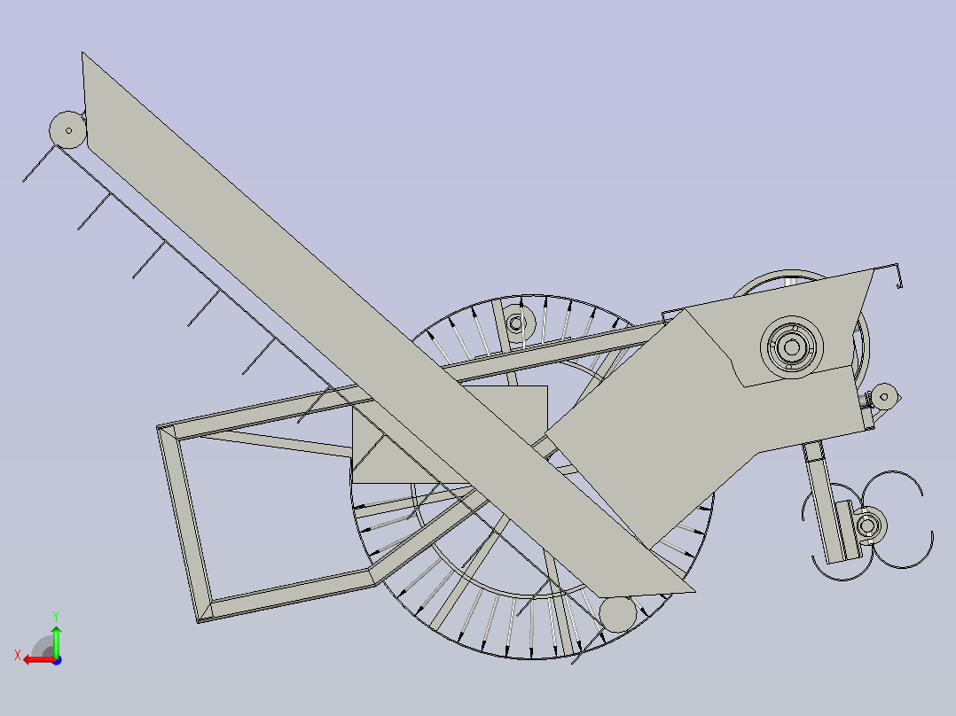牵引式打瓜捡拾一体机后视图