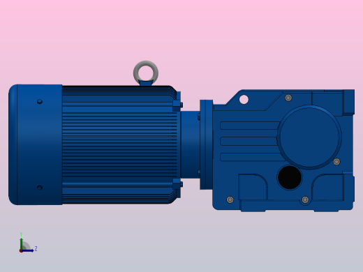 K57底脚轴伸式安装螺旋锥齿轮减速机K57-Y3-4P-24.05-M1-0°-B左视缩略图
