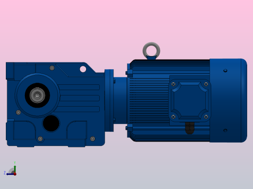 K57底脚轴伸式安装螺旋锥齿轮减速机K57-Y3-4P-24.05-M1-0°-B右视缩略图