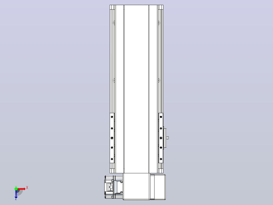 皮带直线轴半封闭可选导轨TPA-HNB-140D-120-L200-RP-C-P40-N3俯视图