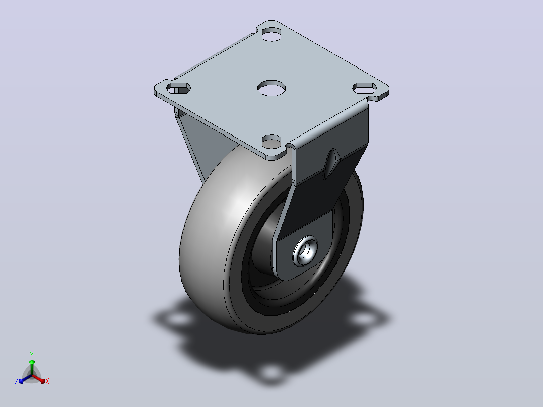 Wheel-4207650411GS-Swede-Wheel脚轮正等轴测图