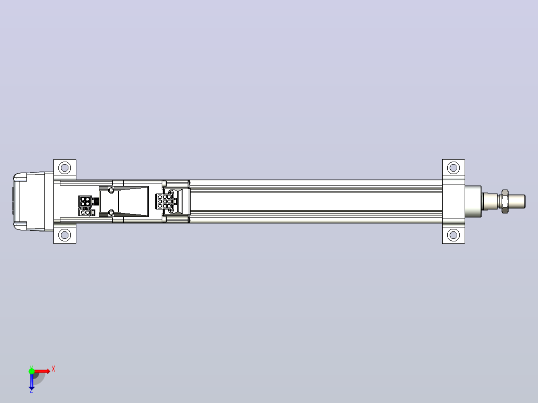 轻载电动缸TPA-ESR25-1002C-L250-MR-LB-W-P10-C3俯视图