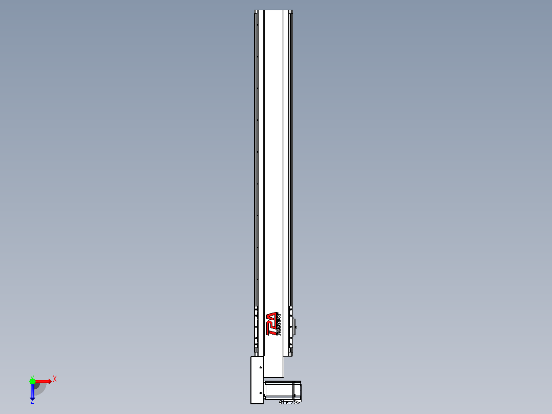 皮带直线轴半封闭可选导轨TPA-HNB-120D-110-L850-ML-Y-P40-N3俯视图