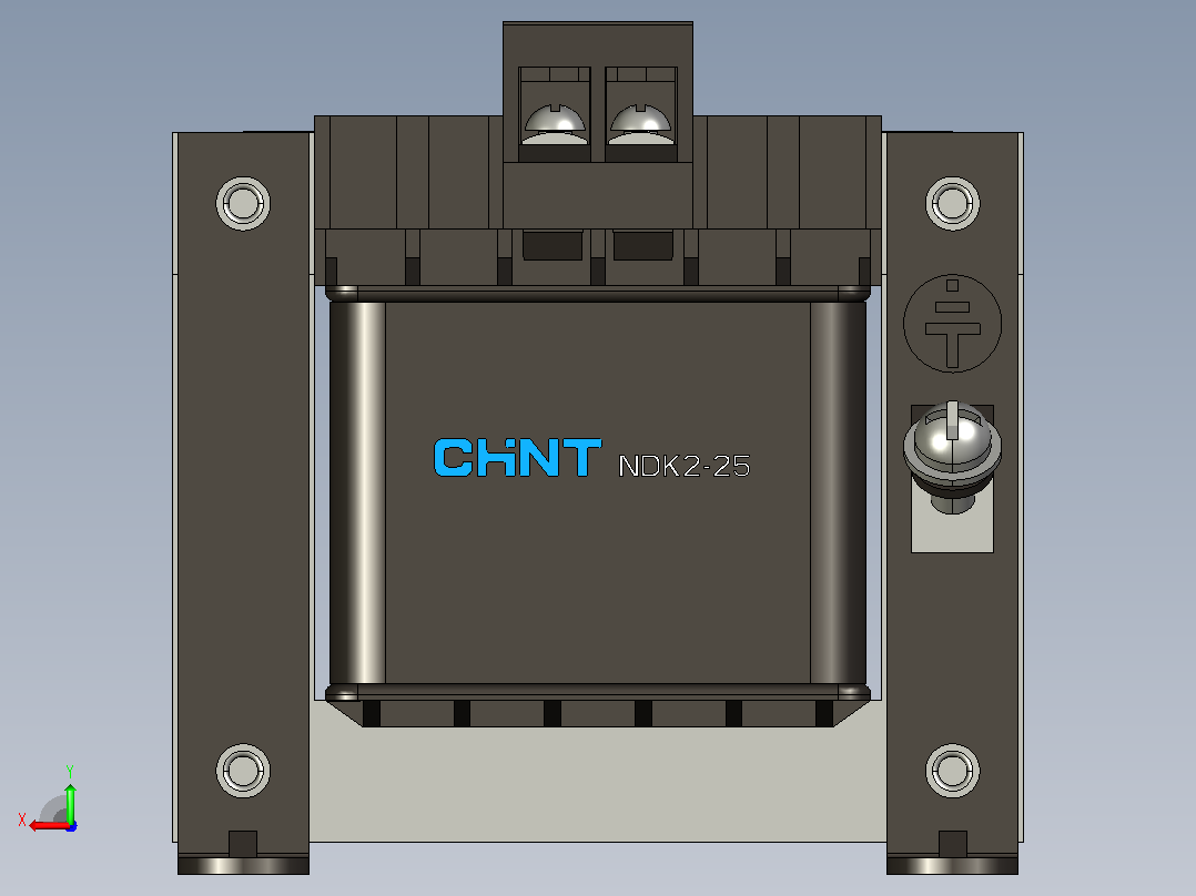 NDK2-50 380V-220V控制变压器三维模型202407后视图