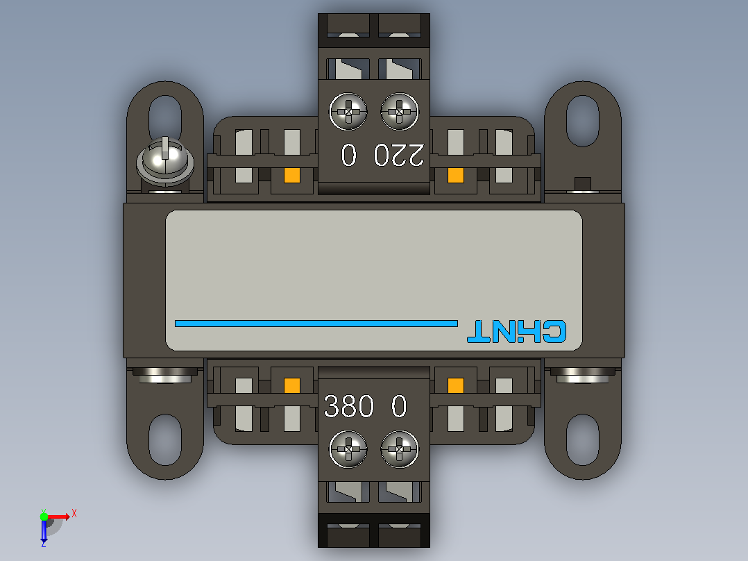 NDK2-50 380V-220V控制变压器三维模型202407俯视图