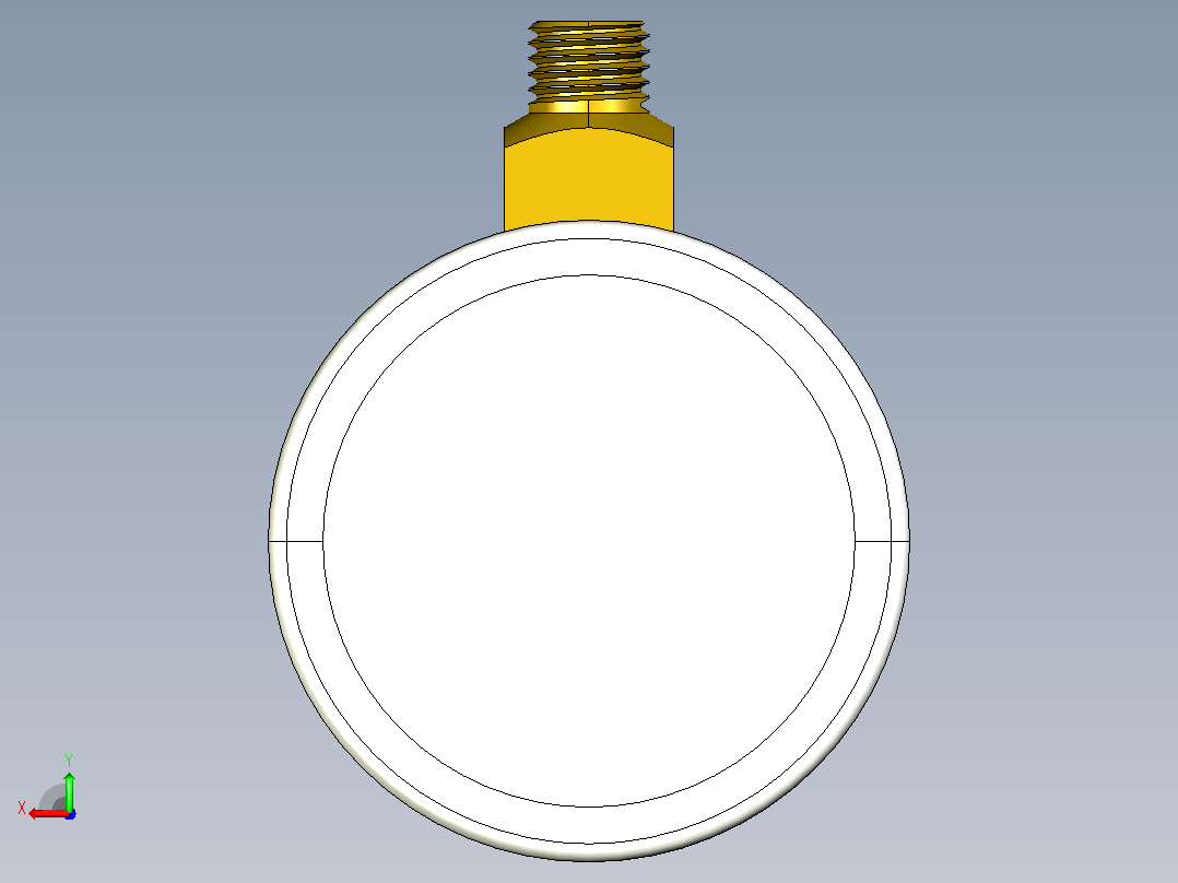压力表1.6兆帕，1.6 Mpa (232 psi)压力表，带公制M8x1连接螺纹后视图