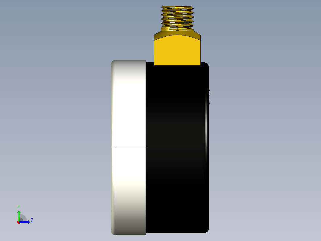 压力表1.6兆帕，1.6 Mpa (232 psi)压力表，带公制M8x1连接螺纹左视图
