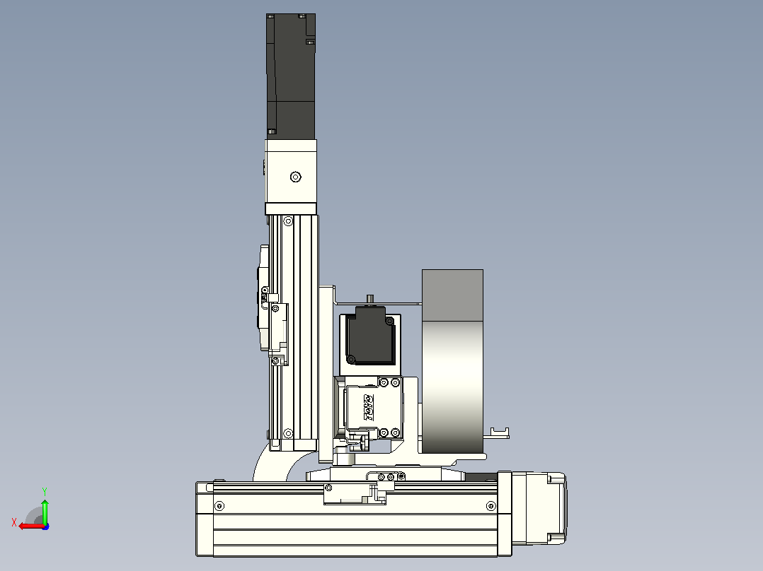 XYGT321-A1-50-100-50-M-C负载1-3KG XYZ三轴滑台 内嵌式 XYGT321-A1 替换台湾东佑达TOYO直线模组后视图