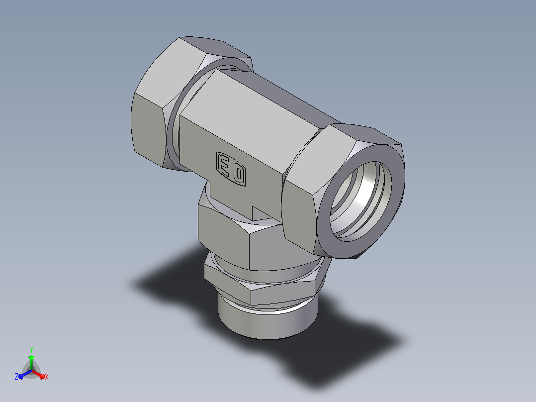 组装式可调旋转分支三通ET42LREDCF主视图