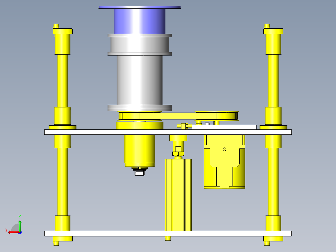 旋转上浮机构后视图