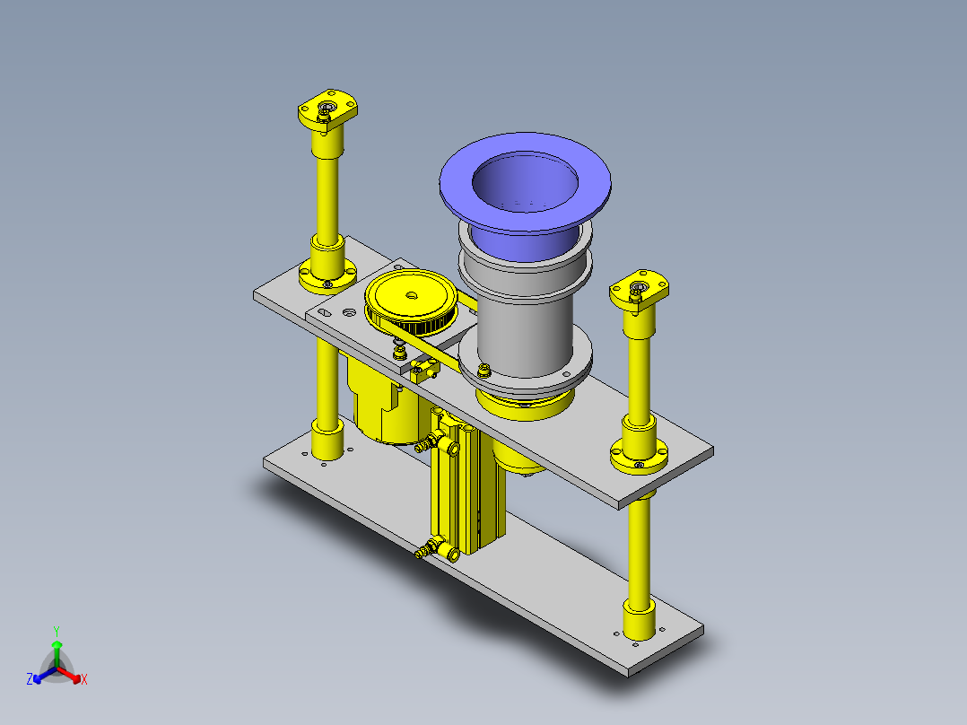 旋转上浮机构正等轴测图