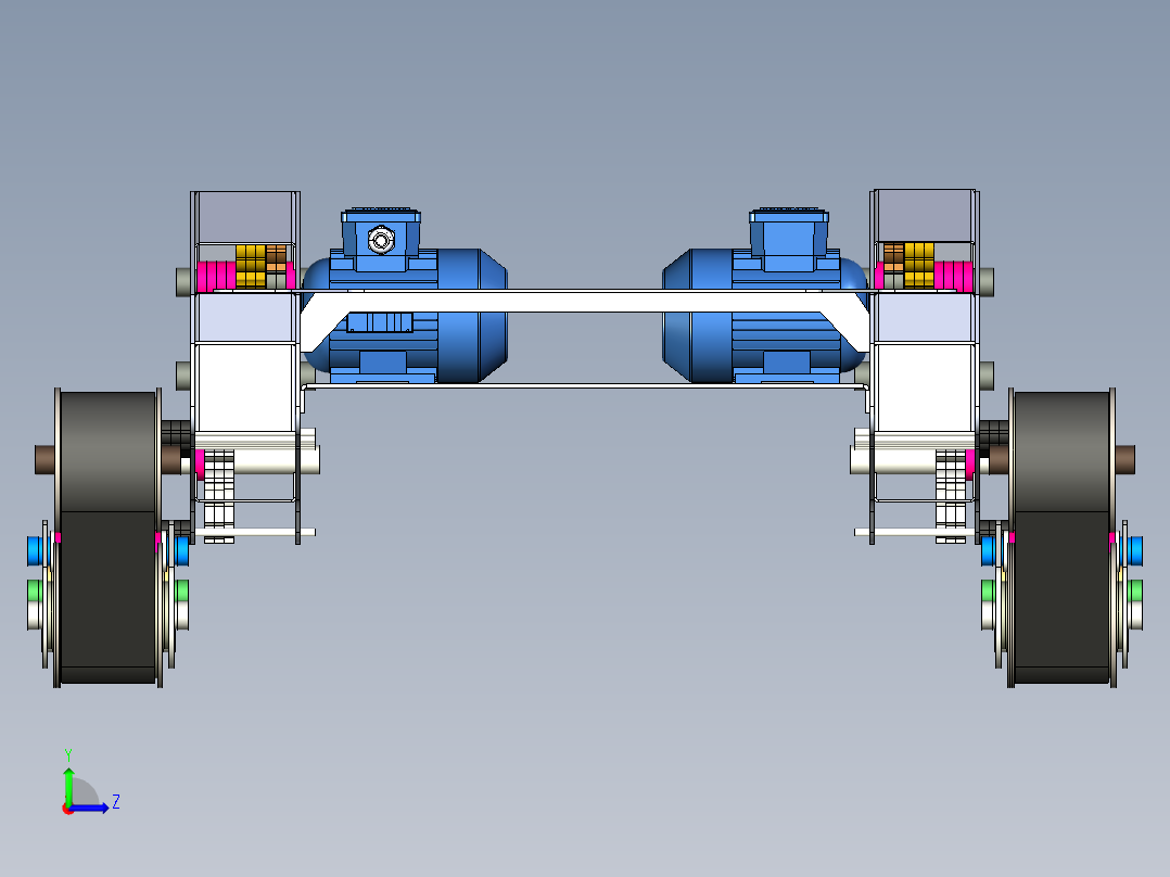 Palette履带车底盘3D模型图纸 x_t格式左视图