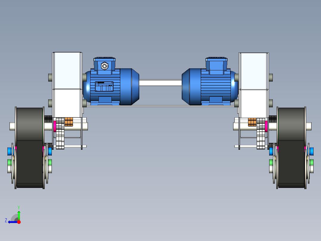 Palette履带车底盘3D模型图纸 x_t格式右视图