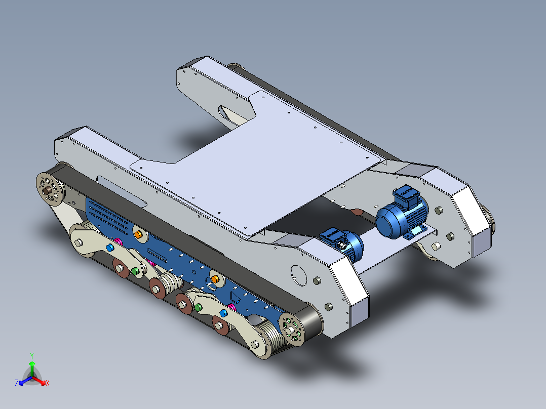 Palette履带车底盘3D模型图纸 x_t格式正等轴测图