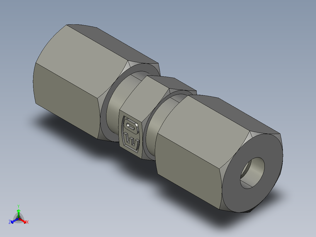 卡套式工业通用硬管接头EO Union G04ZLL71正等轴测图