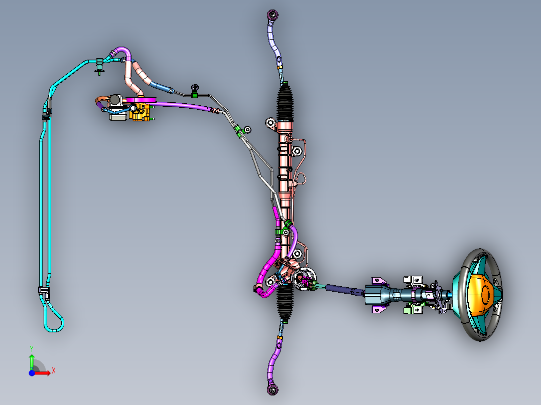 机械式液压助力转向系统HPS设计前视图