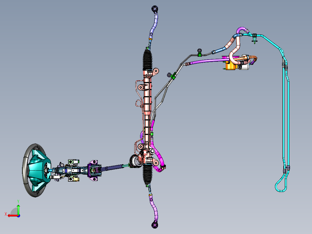 机械式液压助力转向系统HPS设计后视图