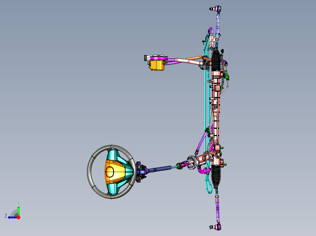 机械式液压助力转向系统HPS设计右视图
